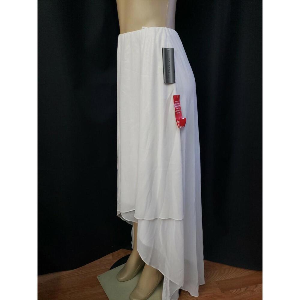 Tahari Women's Skirt Size S Ivory Elegant Beautiful Hi-low NWT $119 #CB3